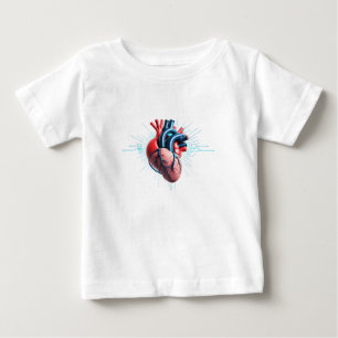 Anatomical Heart with EKG – Medical Art Design Baby T-Shirt
