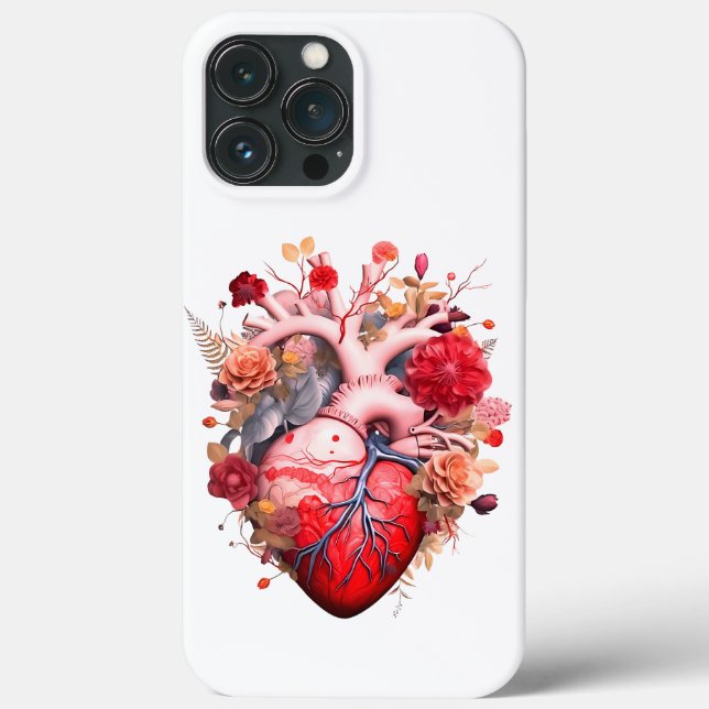 Anatomical heart with flowers  Case-Mate iPhone case (Back)