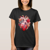 Anatomical heart with flowers 