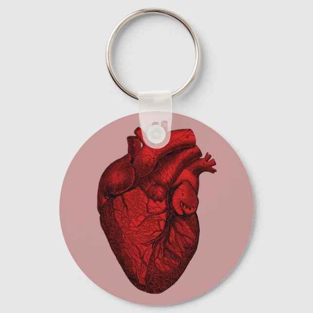 Anatomical Human Heart Keychain (Front)