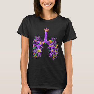 Anatomical Lungs Mardi Gras Respiratory Therapist T-Shirt