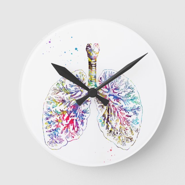 Anatomical Lungs Round Clock (Front)