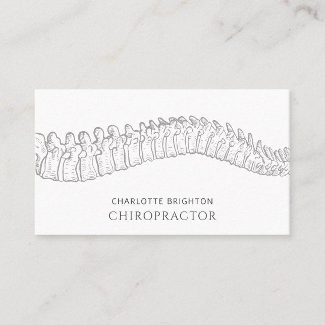 Anatomical Spine Chiropractor Appointment And Business Card (Front)