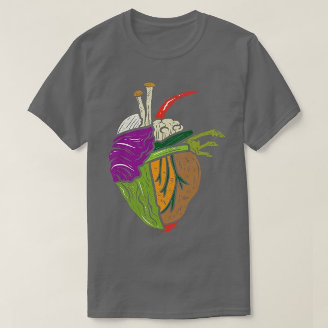 Anatomically Correct Heart From Vegetables T-Shirt (Design Front)