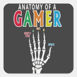Anatomie D'Un Gamer Squelette Main Drôle Sticker