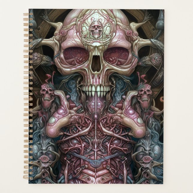 Anatomie surréaliste Crâne Horreur Sci-Fi Art (Devant)