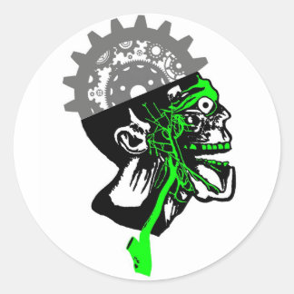 Anatomie vintage - Stickers crâne pour engrenages 