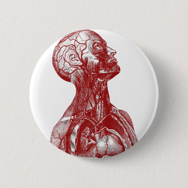 Anatomy Bust Red 2 Inch Round Button (Front)