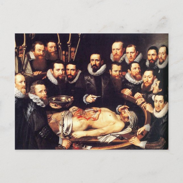 Anatomy Lesson of Dr. Willem van der Meer Postcard (Front)