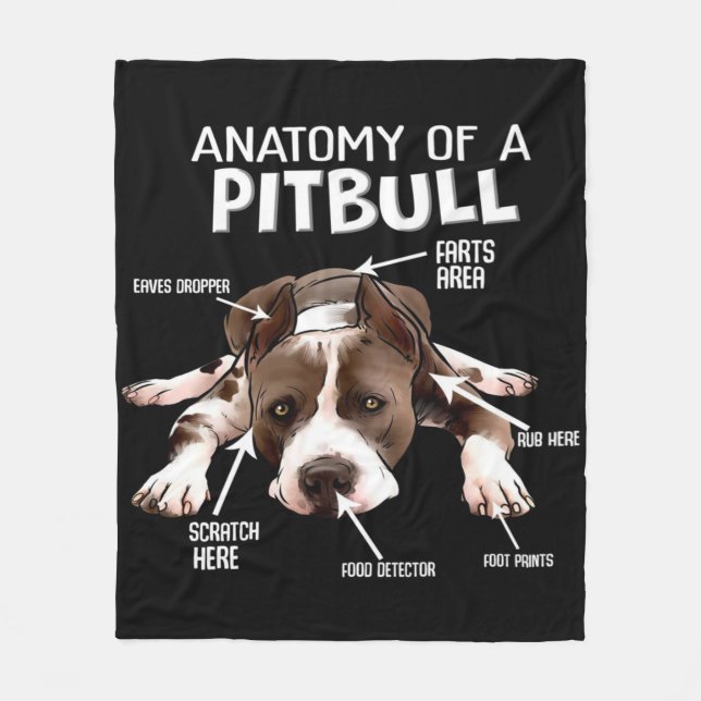 Anatomy Of A American Pitbull Fleece Blanket (Front)