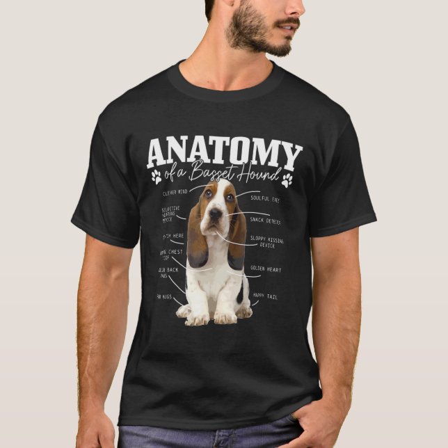 Anatomy Of A Basset Hound Cute Dog Basset Mom Dad T-Shirt (Front)