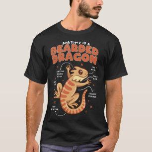 Anatomy of a Bearded Dragon Beardie Herpetology T-Shirt