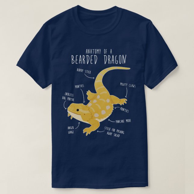 Anatomy of a Bearded Dragon T-Shirt (Design Front)