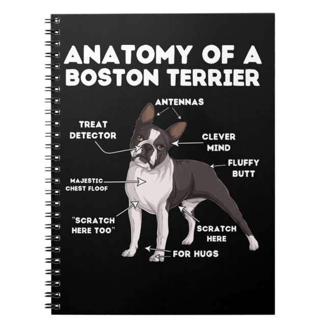 Anatomy of a Boston Terrier Notebook (Front)