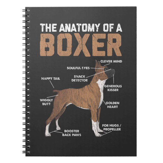 Anatomy of a Boxer Dog Animal Pet Lover Notebook (Front)