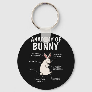 Anatomy of a Bunny Funny Rabbit Definition Keychain