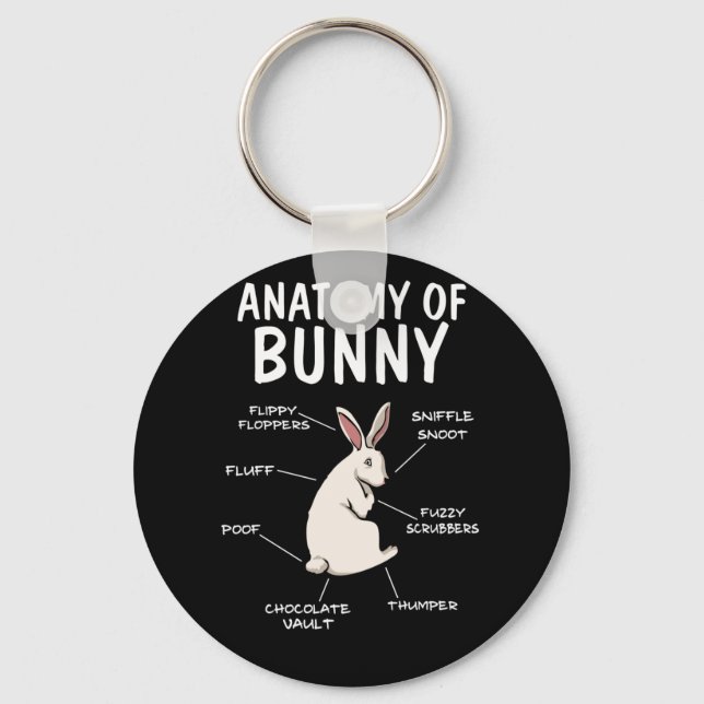 Anatomy of a Bunny Funny Rabbit Definition Keychain (Front)