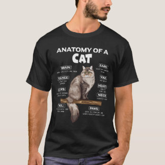 Anatomy Of A Cat Cute Cats Kittens Lover Meow Anim T-Shirt