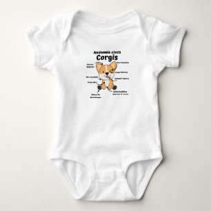 Anatomy Of A Corgi Cute Dogs Funny Puppy Baby Bodysuit