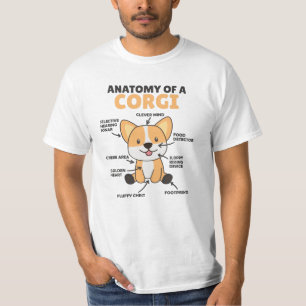 Anatomy Of A Corgi Cute Dogs Funny Puppy T-Shirt