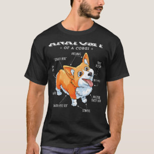 Anatomy Of A Corgi T-Shirt Funny Corgis Dog Puppy