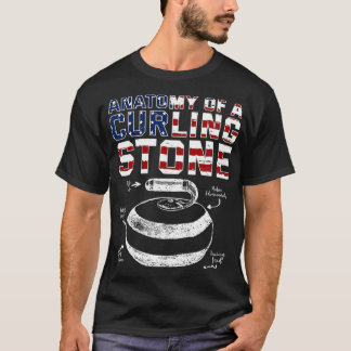 Anatomy of a Curling Stone American Flag T-Shirt