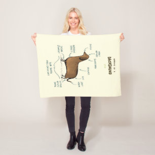 Anatomy Of A Dachshund   Dachshund Dog Lovers Fleece Blanket