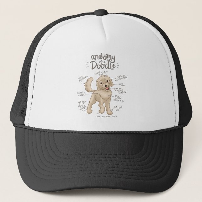 Anatomy of a Doodle Dog Trucker Hat (Front)