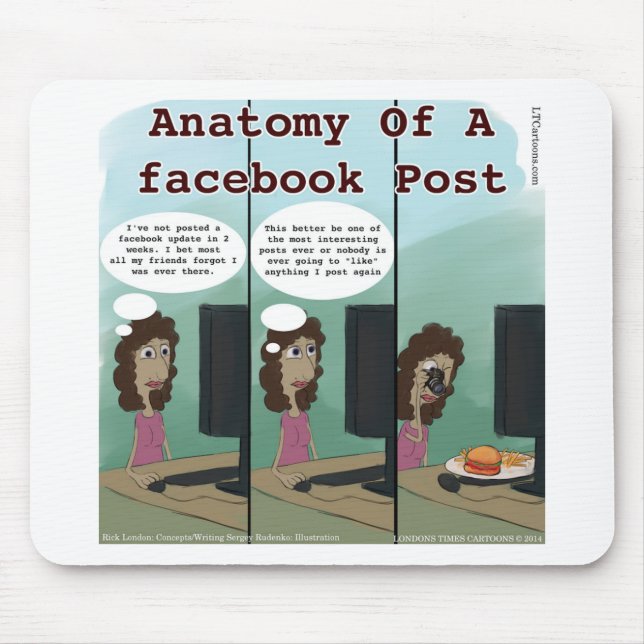 Anatomy Of A facebook Post Funny Mouse Pad (Front)