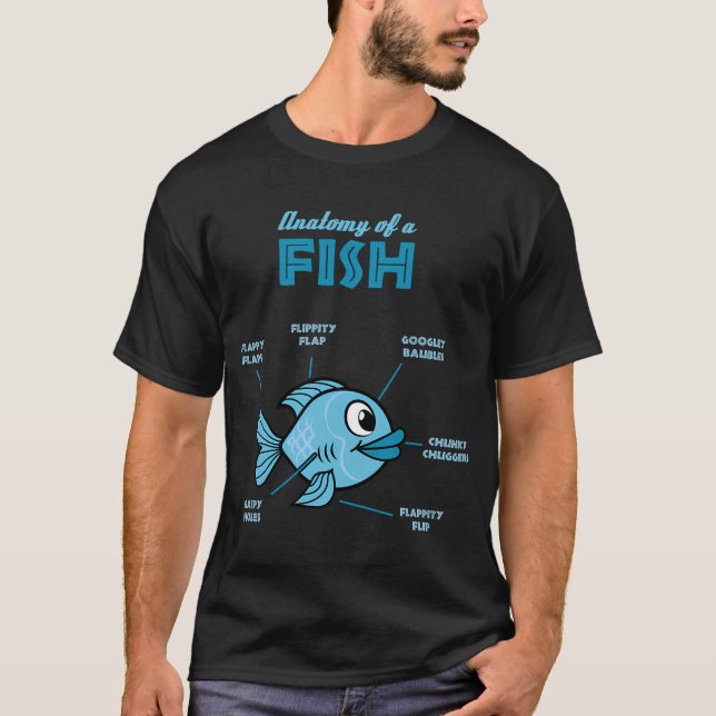 Anatomy of a fish - Funny fish tee (Front)