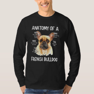 Anatomy Of A French Bulldog For Dog Head Noise T-Shirt