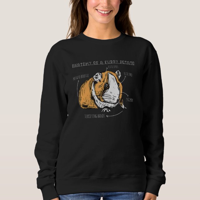 Anatomy Of A Furry Potato Guinea Pig Guinea Pig Sweatshirt (Front)