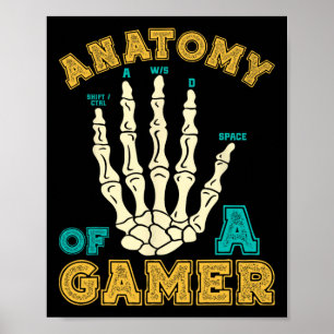 Anatomy Of A Gamer Gaming Hand Games Video Game Ga Poster