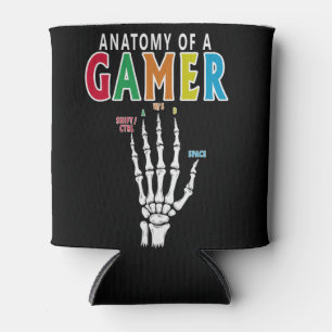 Anatomy Of A Gamer Skeleton Hand Funny Can Cooler