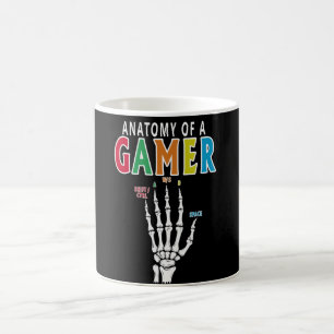 Anatomy Of A Gamer Skeleton Hand Funny Coffee Mug