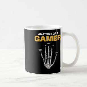 Anatomy Of A Gamer Skeleton Hand Funny Video Gamer Coffee Mug