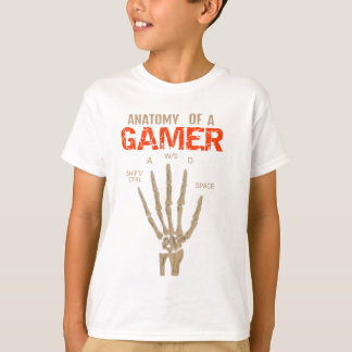 Anatomy of a Gamer Skeleton Hand Keyboard T-Shirt
