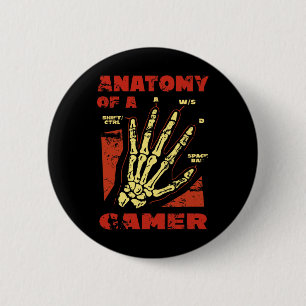 Anatomy Of A Gamer Video Game Player Gamer 1 2 Inch Round Button