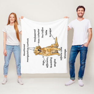Anatomy of a Golden Retriever - Funny Dog Mom/Dad Fleece Blanket