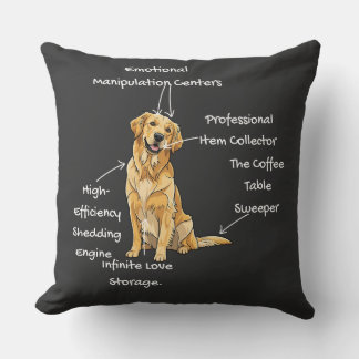 Anatomy of a Golden Retriever - Funny Dog Mom/Dad  Throw Pillow