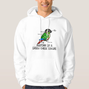 Anatomy Of A Green Cheek Conure - Funny Parrot Hoodie