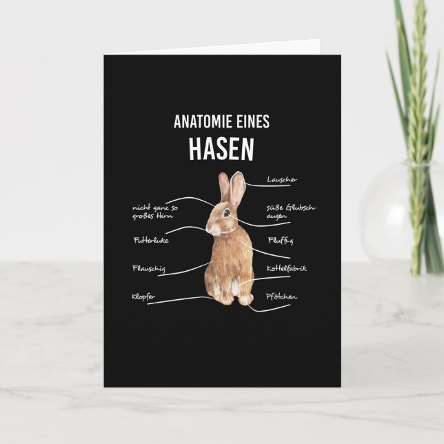 Anatomy Of A Hare Rabbit Bunny Rabbit Card (Front)