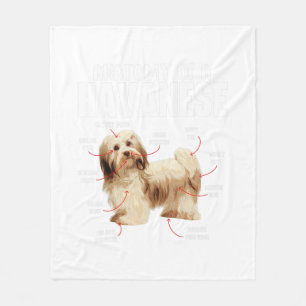 Anatomy Of A Havanese - Cuban Havaneser Havanezer  Fleece Blanket