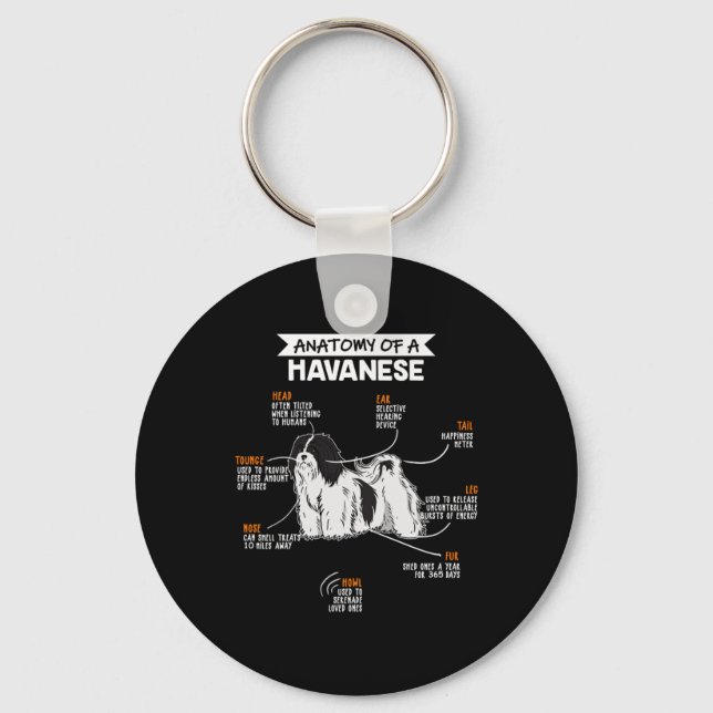 Anatomy Of A Havanese Funny Dog Owner Gift Keychain (Front)