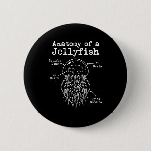 Anatomy of a jellyfish spicy noodles funny marine 2 inch round button