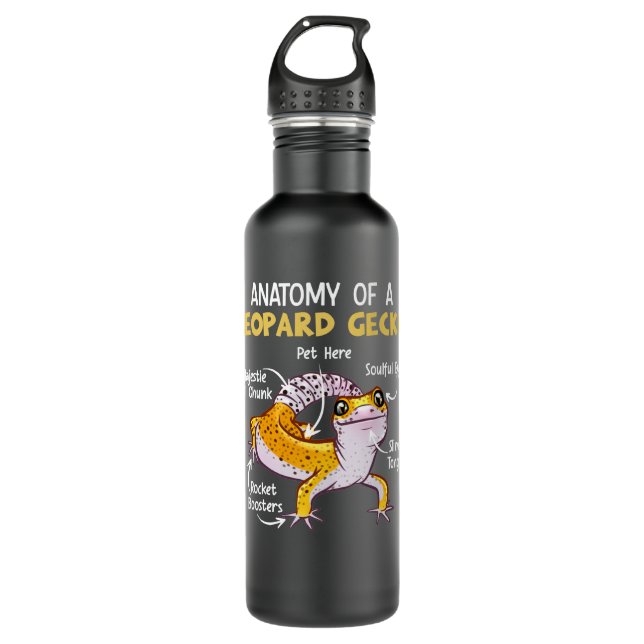 Anatomy Of A Leopard Gecko  710 Ml Water Bottle (Front)