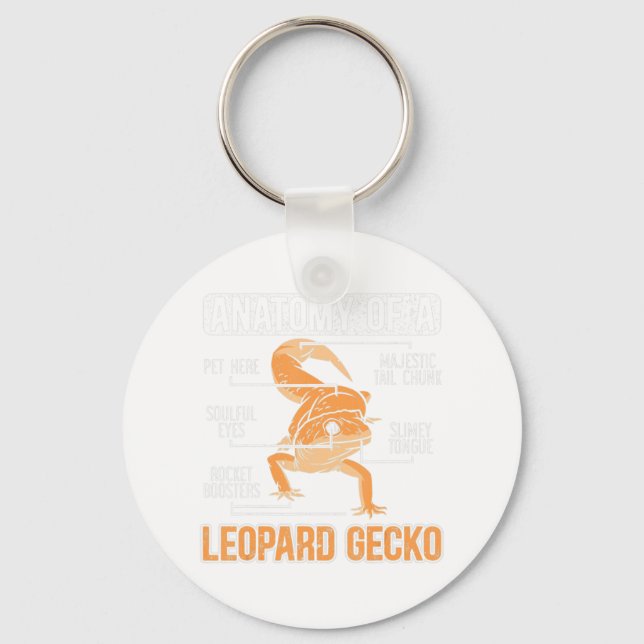 Anatomy Of A Leopard Gecko Lover Lizard Animal Rep Keychain (Front)