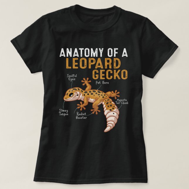 Anatomy Of A Leopard Gecko  T-Shirt (Design Front)