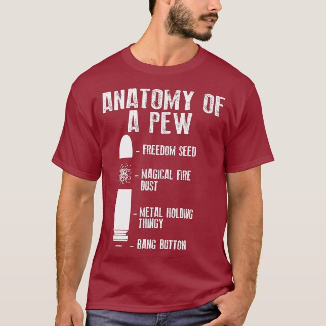 Anatomy Of A Pew   Funny Weapon Gun BulletProof T-Shirt (Front)