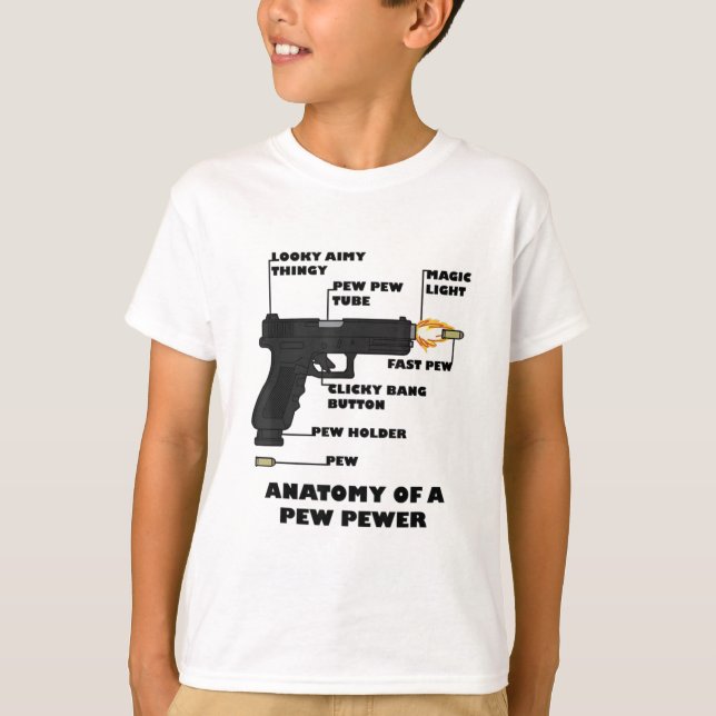 Anatomy of a Pew Pewer Ammo and Gun Amendment Meme T-Shirt (Front)